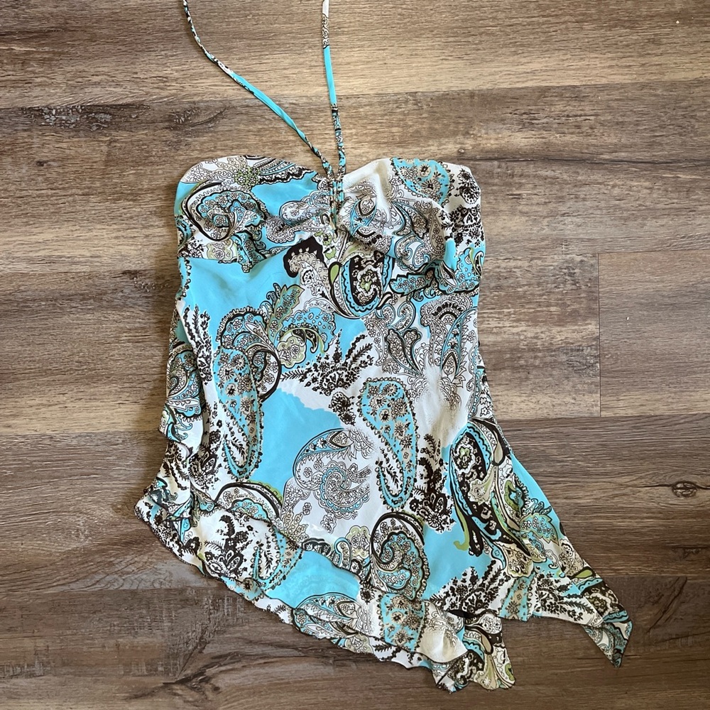 Turquoise Paisley Halter Top